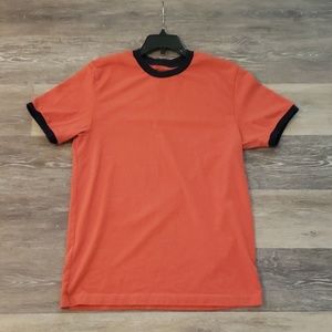 Mens Old Navy Small Orange and Navy Crew Tshirt